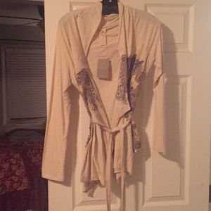 Cute cardi with tie. Never worn. Bought on sale